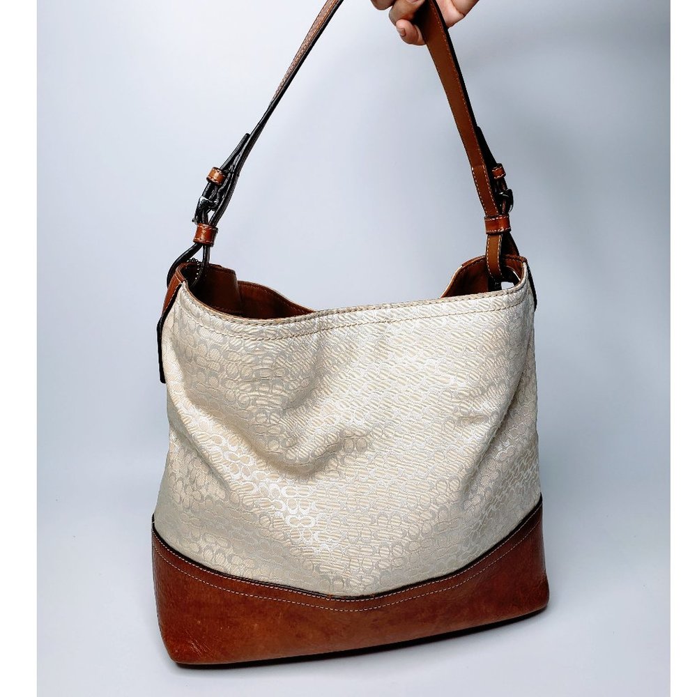 Coach Signature Jacquard Fabric Tote Purse